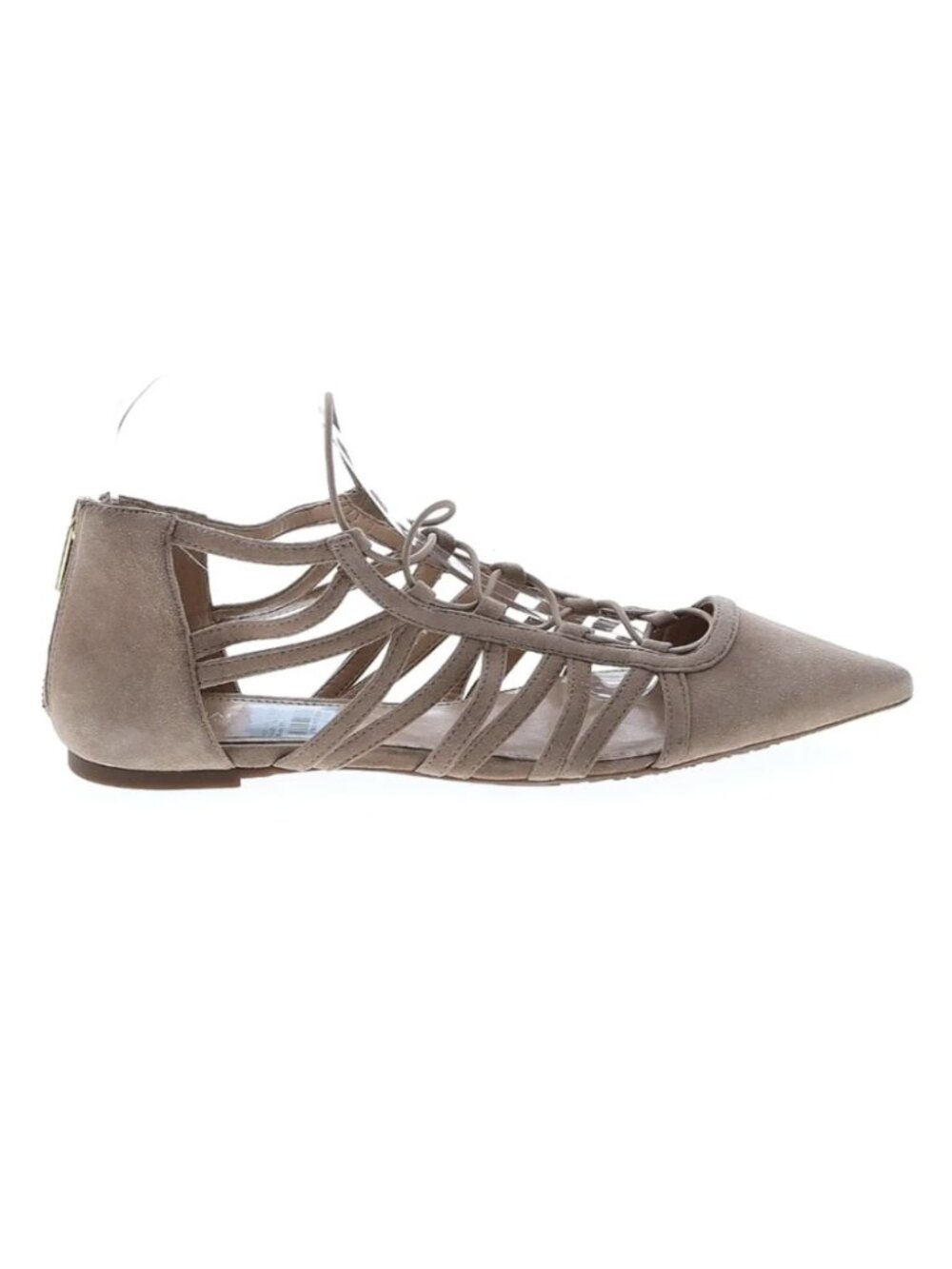 Michael Kors Taupe Lace-Up Strappy Pointed Flat - Women